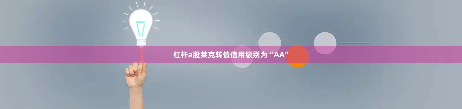 杠杆a股莱克转债信用级别为“AA”