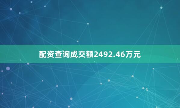 配资查询成交额2492.46万元